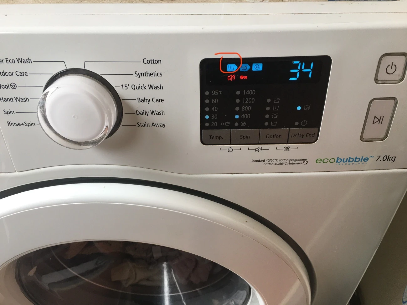 انواع علامت های روی ماشین لباسشویی