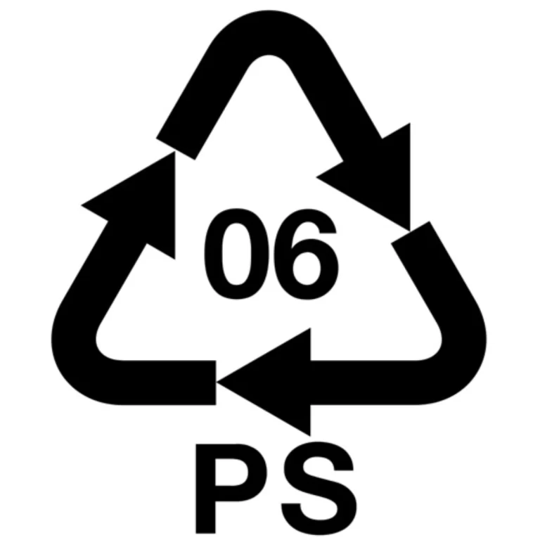 PS پلی استایرن با نماد 6