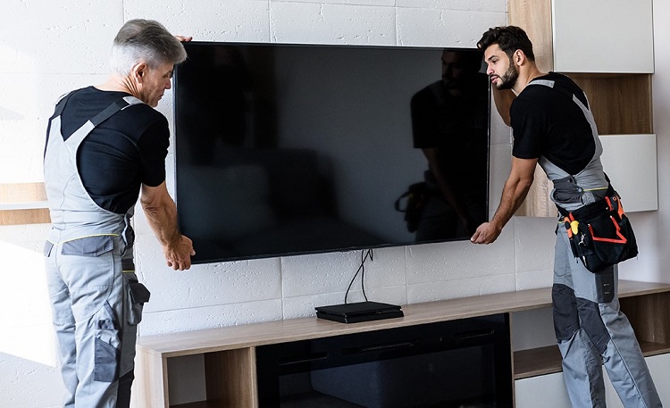 How to install a TV on a triangular wall